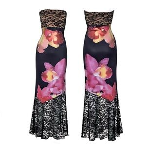 Floral Lace Midi Dress